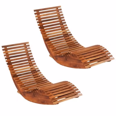 vidaXL Chaises longues basculantes 2 pcs Bois d&rsquo;acacia
