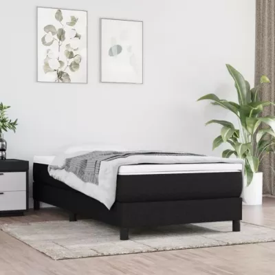 347716 vidaXL Matelas de lit à ressorts ensachés Noir 90x200x20 cm Tissu