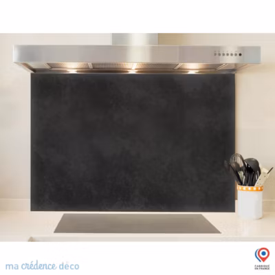 Crédence cuisine fond de hotte Béton ciré 2 – Verre trempé – L 90 cm x H 70 cm – MaCrédenceDéco