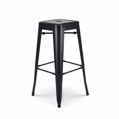 Tabouret de bar en métal noir mat   Hauteur 76cm