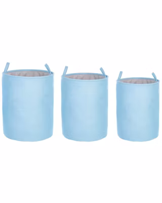 Lot de 3 paniers ARCHA Coton Bleu clair