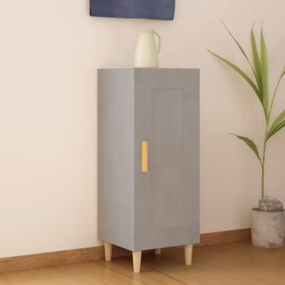 812415 vidaXL Buffet Gris béton 34,5x34x90 cm Bois d&rsquo;ingénierie