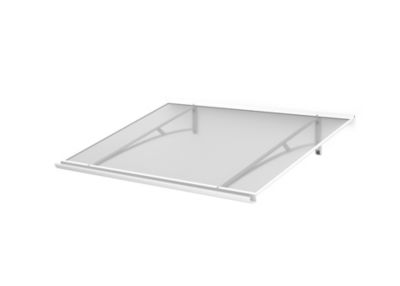ARCTOM Auvent Karmel 150×83,5 couleur blanc RAL9016, plaque incolore