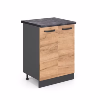 Vicco Meuble bas de cuisine Chêne de force doré 60cm , PT Anthracite