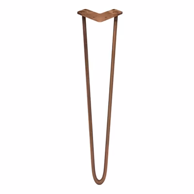 4 Pieds de Table en Epingle à Cheveux – 71cm – 2 Tiges – 12mm – Cuivre