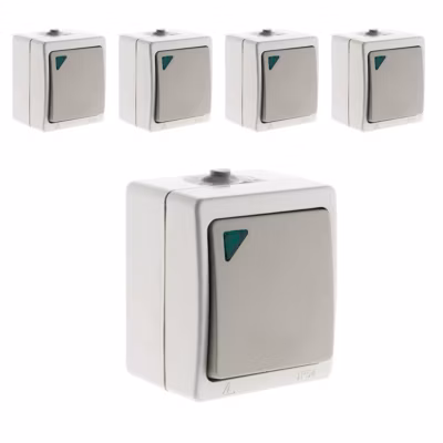 Lot de 5 interrupteurs va-et-vient + voyant – Zenitech