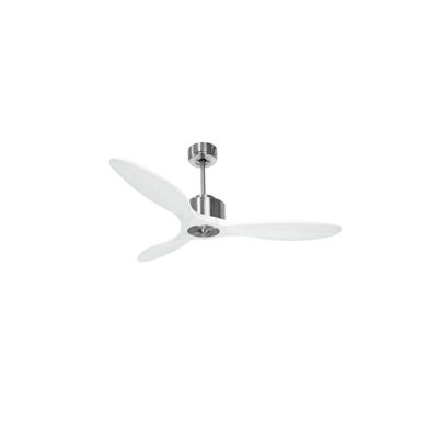 Modulo Regular Ring – Super destratificateur et ventilateur DC 132 cm Chrome pales bois blanc sans Lumière  25 à 40 m²