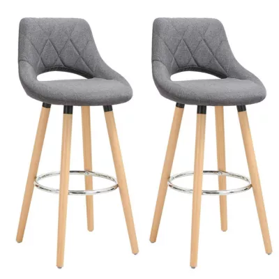 Tabouret de bar en lin avec gris Helloshop26