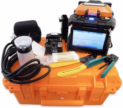 Elfcam – Soudeuse Fibre Optique S10, Cœur à Cœur, 4 Moteurs, Écran 5&Prime;, Batterie 6400mAh, Kit SM/MM/DS/NZDS Inclus