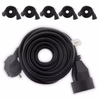6 prolongateurs 16A 2P+T noir 5m Zenitech