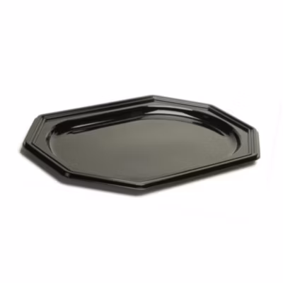 50 Plateaux de Présentation Octogonaux Noir 27 x 19 cm Robustes et Élégants en  PET – D-Work