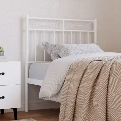 vidaXL Tête de lit métal blanc 75 cm 373766