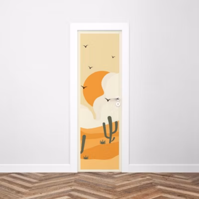 Sticker Porte Désert Minimaliste 204 x 63 cm