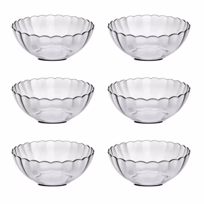 Lot de 6 saladier, bol de service en verre, capacité 1 L – Diamètre 17.4 x Hauteur 7.1 cm
