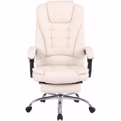 Fauteuil de bureau Oxygen CLP similicuir crème réglable
