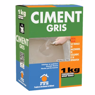 Ciment Gris Polyvalent 1kg – Finesse et Séchage Rapide – Maçonnerie, Réparation, Scellement et Jointoiement Intérieur/Extérieur