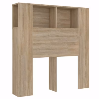Armoire de tête de lit, Tête de lit avec Rangement Chêne sonoma 100×18,5×102,5 cm