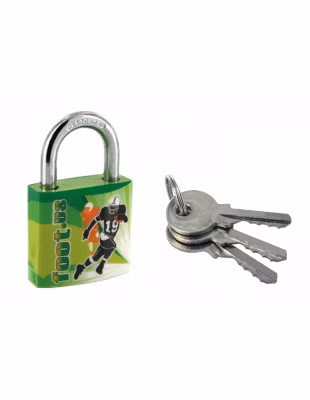 Cadenas à clé Line Sport Foot US, acier, intérieur, anse acier, 30mm, 3 clés – THIRARD