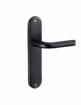 Ensemble de poignées pour porte intérieure Leto sans trou, carré 7mm, entr&rsquo;axes 165mm, noir – THIRARD