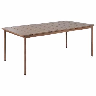 Table de salle à manger de jardin FLAVIA 185 cm 96 cm Métal Marron