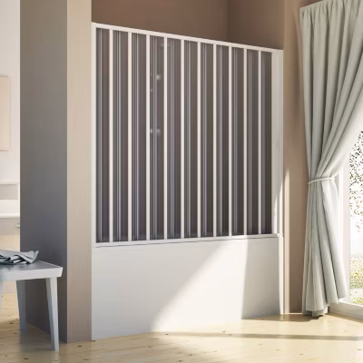 Pare baignoire de douche 170 CM H150 PVC mod. Delfi avec ouverture latérale
