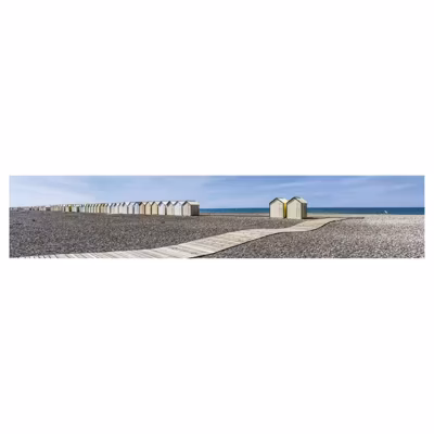 Brise vue imprimé CAYEUX PLAGE xxl, H.1 x L.5 m, 100% occultant, Made in France par Scenolia + kit de fixation offert