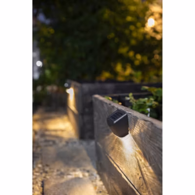 Lot de 4 Appliques solaires murales 5lm-lumière chaude-efficace pour baliser murs et clôtures