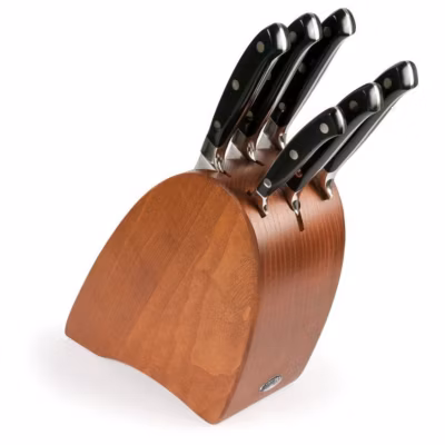 Bloc de Couteaux de Cuisine Ergoforge 19, Noir, Acier, 33x31x13 cm, Sanelli