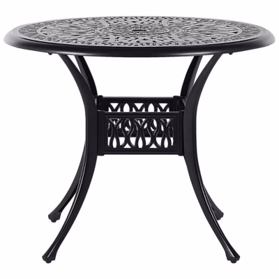 Table bistrot ANCONA 90 cm 90 cm Métal Noir