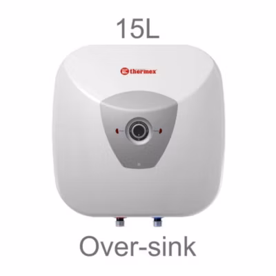 Chauffe-eau électrique HIT PRO 15L Thermex, Installation au-dessus de l&rsquo;évier arrivées d&rsquo;eau en bas