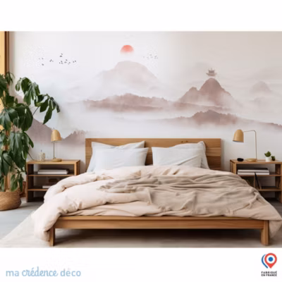 Papier peint Estampe Paysage lointain – Intissé – 400 cm – 280 cm – MaCrédenceDéco
