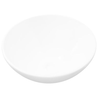 Vasque à poser, Lavabo de salle de bain Céramique Rond Blanc