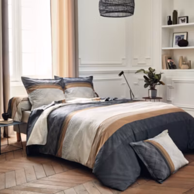 Housse de couette au style graphique (140×200 cm – Noir)