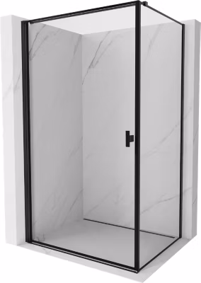 Mexen Mist-B cabine de douche pivotante gauche 100 x 85 cm, cadre noir, noir – 8A2T-100-085-70-70-L