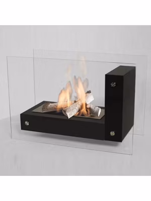 APO L GLASS – Cheminée bio autoportante de différentes couleurs – Noir