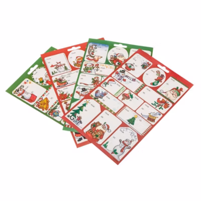 Planches de 48 ou 52 étiquettes cadeaux autocollantes – feeric lights & christmas
