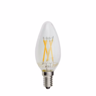 Ampoule LED Filament C35 E14 4W 400lm Verre Blanc Chaud 2700K