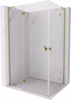 Mexen Mist-H L Duo cabine de douche pivotante gauche 120 x 95 cm, transparent, or – 8A5L-120L-095P-50-00