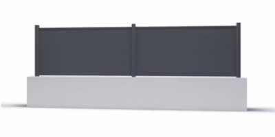 Kit clôture aluminium Gris anthracite – Hauteur 40cm – Longueur 6m – lames pleines – Fixation sur platine