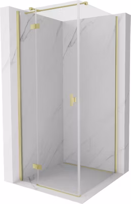 Mexen Mist-H T cabine de douche pivotante gauche 85 x 85 cm, transparente, or brossé – 8A5T-085-085-55-00-L