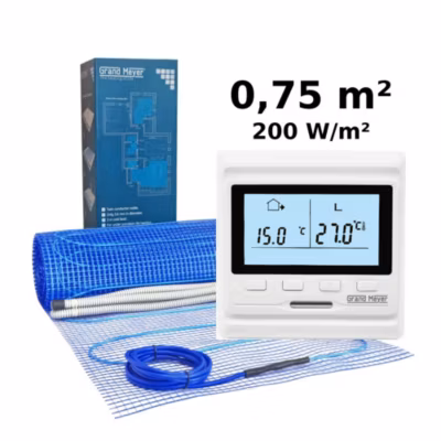 Kit chauffage au sol 0,75 m², 200 W/m² + HW500 thermostat programmable