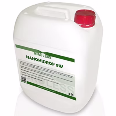 Nanohidrof 9W Imperméabilisant Hydrofuge Invisible (5L) – Empêche les fuites d&rsquo;eau dans les toitures, façades en pierre, ciment