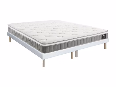 Ensemble 180 x 200 cm sommier tapissier + matelas ressorts ensachés et accueil mémoire de forme ép.21cm – VITOGO de YSMÉE