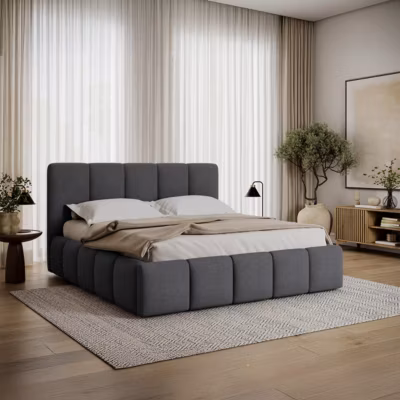 Lit coffre 180×200 sommier inclus Klaus Gris