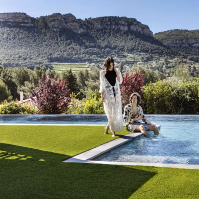 Gazon synthétique Premium Piscine & Spa entièrement recyclable – 35mm – Rouleau de 4m x 9m