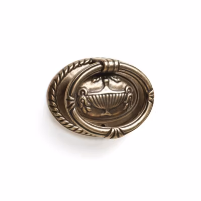 Bague en zamak avec finition en cuir, dimensions: 62x42x12mm-