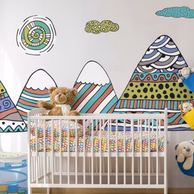 Stickers enfant montagnes scandinaves anoushka 70 x 105 cm