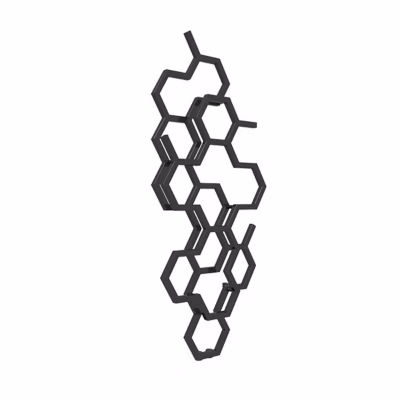 Sèche-serviette eau chaude noir de 502mm de haut et 1126mm de large – 317 Watt – HEX502/1126YLN
