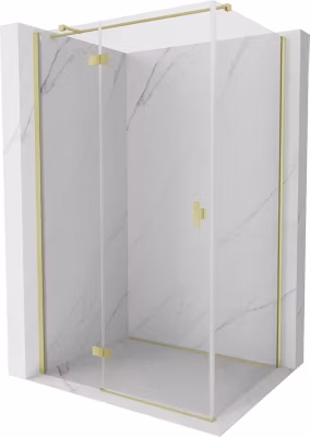 Mexen Mist-H T cabine de douche pivotante gauche 95 x 75 cm, transparent, or brossé – 8A5T-095-075-55-00-L
