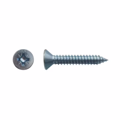 250 Vis à Tôle Tête Fraisée Pozidriv 5.5 x 25.4 mm – DIN 7982 – Zingué blanc – D-Work